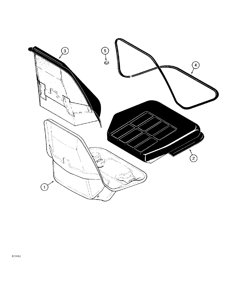 Схема запчастей Case 580SK - (9-112) - STANDARD SEAT ASSEMBLY, D123196 STANDARD SEAT ASSEMBLY (09) - CHASSIS/ATTACHMENTS