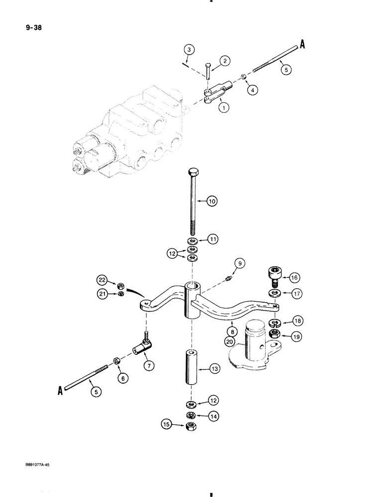 Схема запчастей Case 580K - (9-038) - BACKHOE SWING SEQUENCE VALVE CONTROL (09) - CHASSIS/ATTACHMENTS