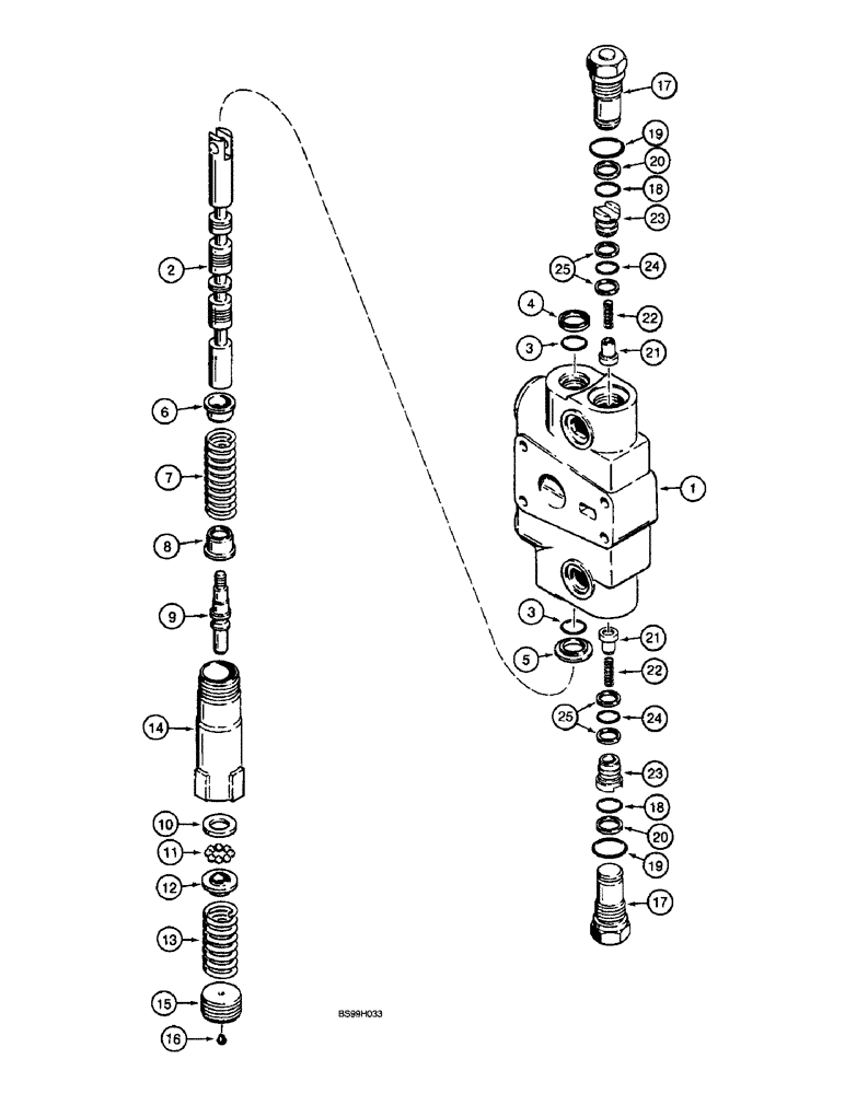 Схема запчастей Case 570LXT - (8-079A) - LOADER CONTROL VALVE LIFT SECTION WITH MANUAL DETENT (08) - HYDRAULICS