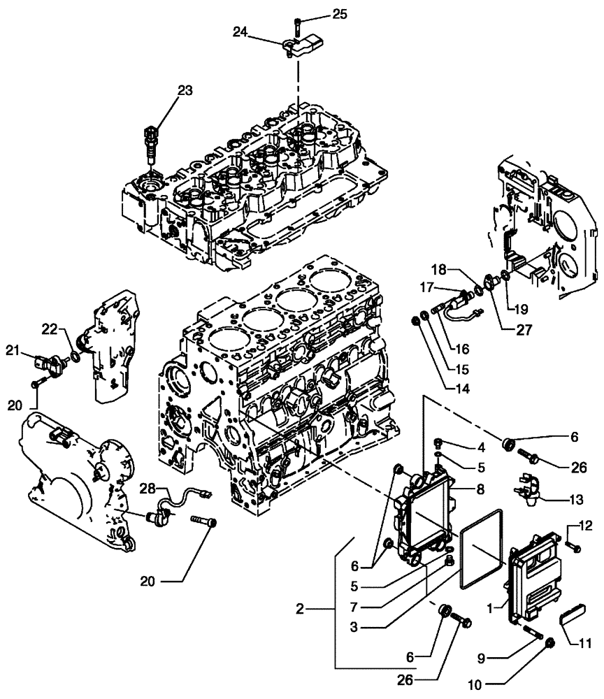 Схема запчастей Case 650L - (10.218.04) - FUEL INJECTION SYSTEM - MODULE, ENGINE CONTROL (10) - ENGINE