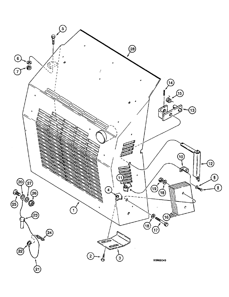 Схема запчастей Case 1825B - (9-14) - REAR COUNTERWEIGHT AND SWING OUT DOOR (09) - CHASSIS/ATTACHMENTS