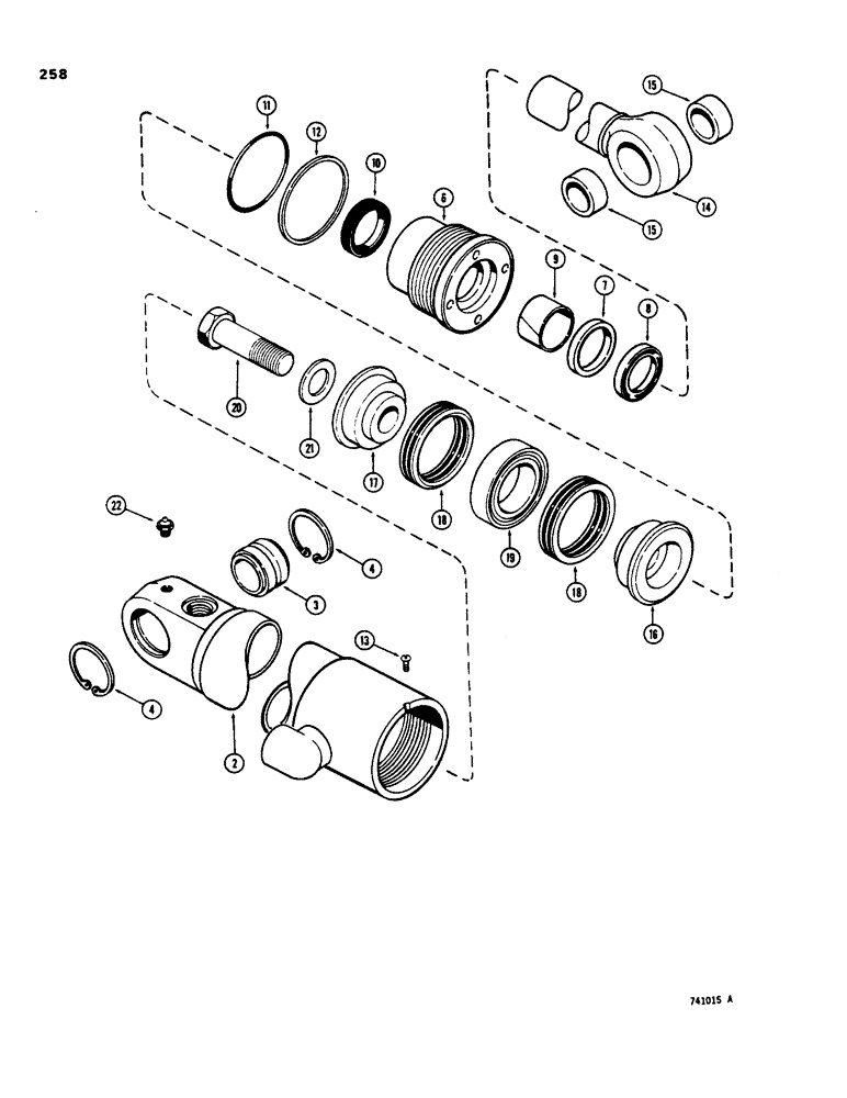 Схема запчастей Case 35 - (258) - G33982 AND G33983 BACKHOE STABILIZER CYLINDERS, USED ON MODELS WITH CAB 