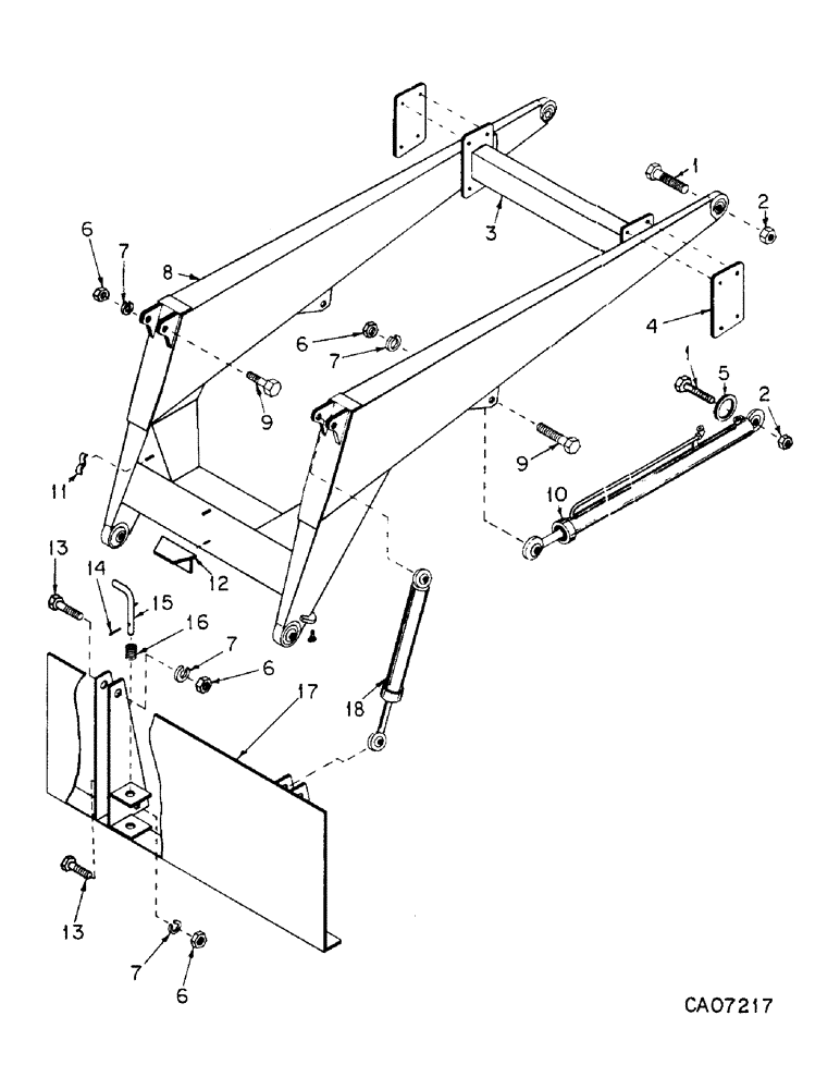 Схема запчастей Case 4155 - (17-01) - MOUNTED EQUIPMENT, LOADER BOOM (05) - SUPERSTRUCTURE