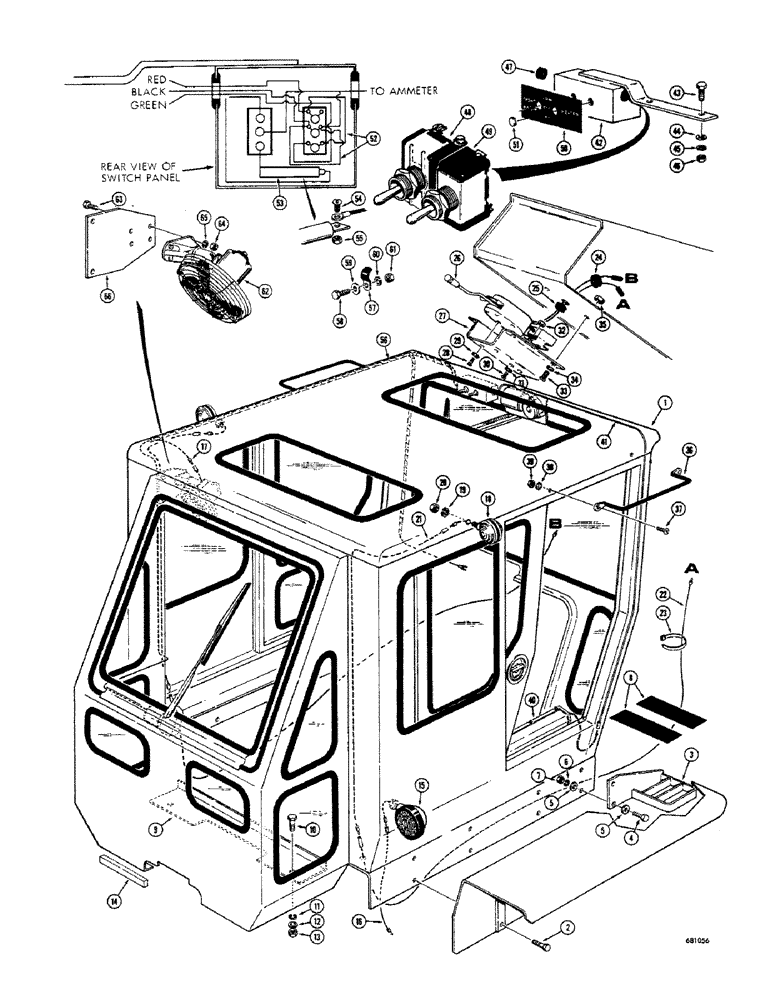 Схема запчастей Case 680CK - (137C) - CAB AND RELATED PARTS 