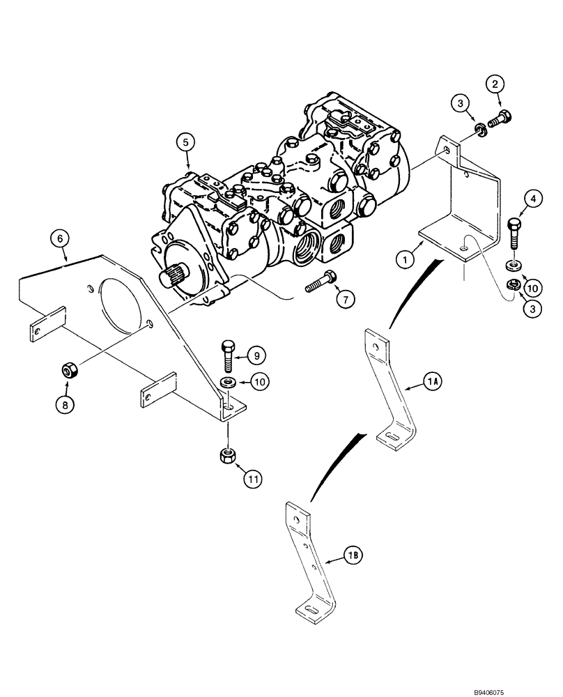 Схема запчастей Case 1845C - (06-12) - MOUNTING - PUMP, TANDEM (06) - POWER TRAIN