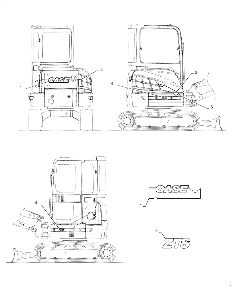 Схема запчастей Case CX36B - (06-015[01]) - NAME PLATE INSTALL - SN PX15-21105 - 22536 (90) - PLATFORM, CAB, BODYWORK AND DECALS