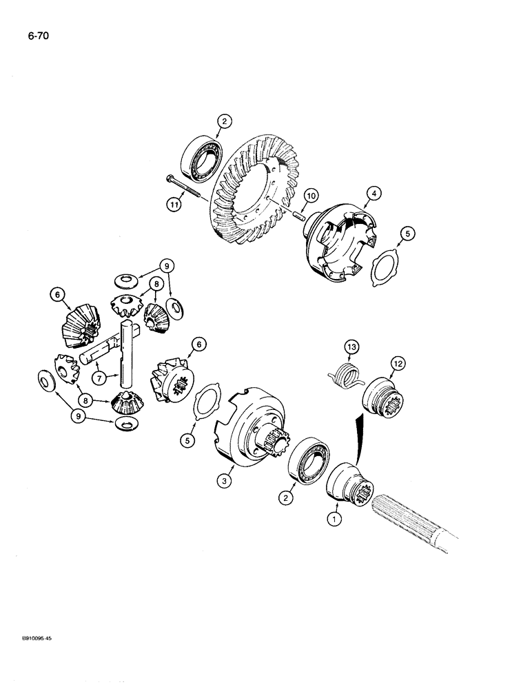 Схема запчастей Case 780D - (6-70) - REAR AXLE, DIFFERENTIAL (06) - POWER TRAIN