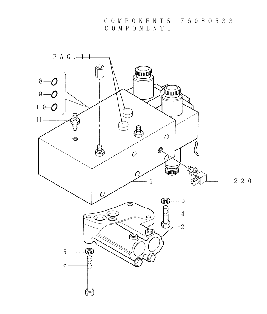 Схема запчастей Case 1850K LGP - (1.211[10]) - TRANSMISSION - CONTROL VALVE (29) - HYDROSTATIC DRIVE