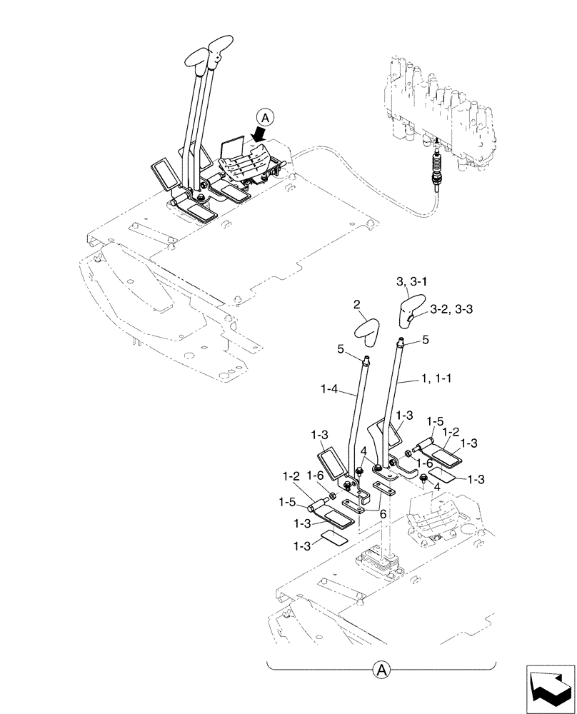 Схема запчастей Case CX50B - (01-042) - LEVER ASSY, CONTROL (90) - PLATFORM, CAB, BODYWORK AND DECALS