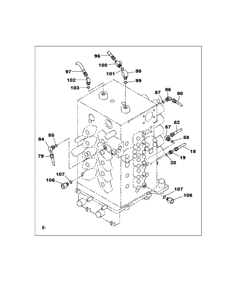 Схема запчастей Case CX470C - (08-038-02[01]) - HYDRAULIC CIRCUIT - PILOT - LEAK-OFF RETURN (07) - HYDRAULIC SYSTEM