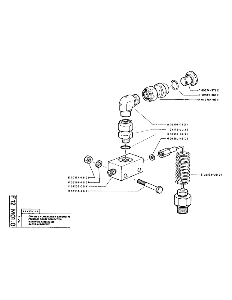 Схема запчастей Case LC80 - (057) - PRESSURE GAUGE CONNECTION 