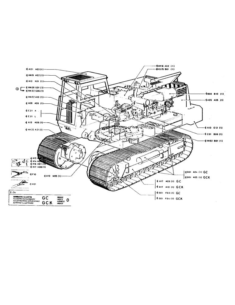 Схема запчастей Case GC120 - (001) - ILLUSTRATED SUMMARY INDEX 