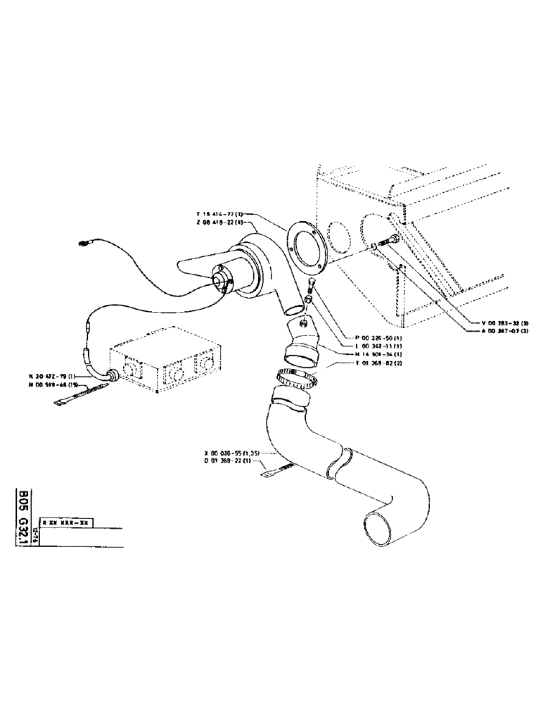 Схема запчастей Case 75P - (025) - HEATER (05) - UPPERSTRUCTURE CHASSIS