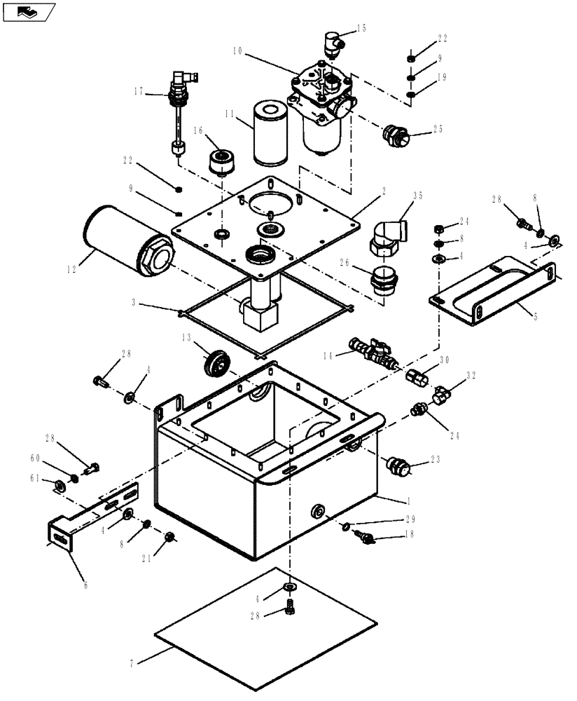 Схема запчастей Case PT240 - (35.750.01) - HYDRAULIC OIL TANK (GROUP 360-ND144817) (35) - HYDRAULIC SYSTEMS