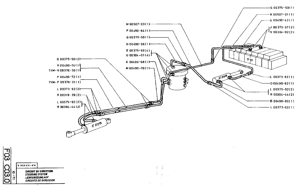 Схема запчастей Case TY45 - (F03 C03.0) - STEERING SYSTEM (13) - STEERING SYSTEM