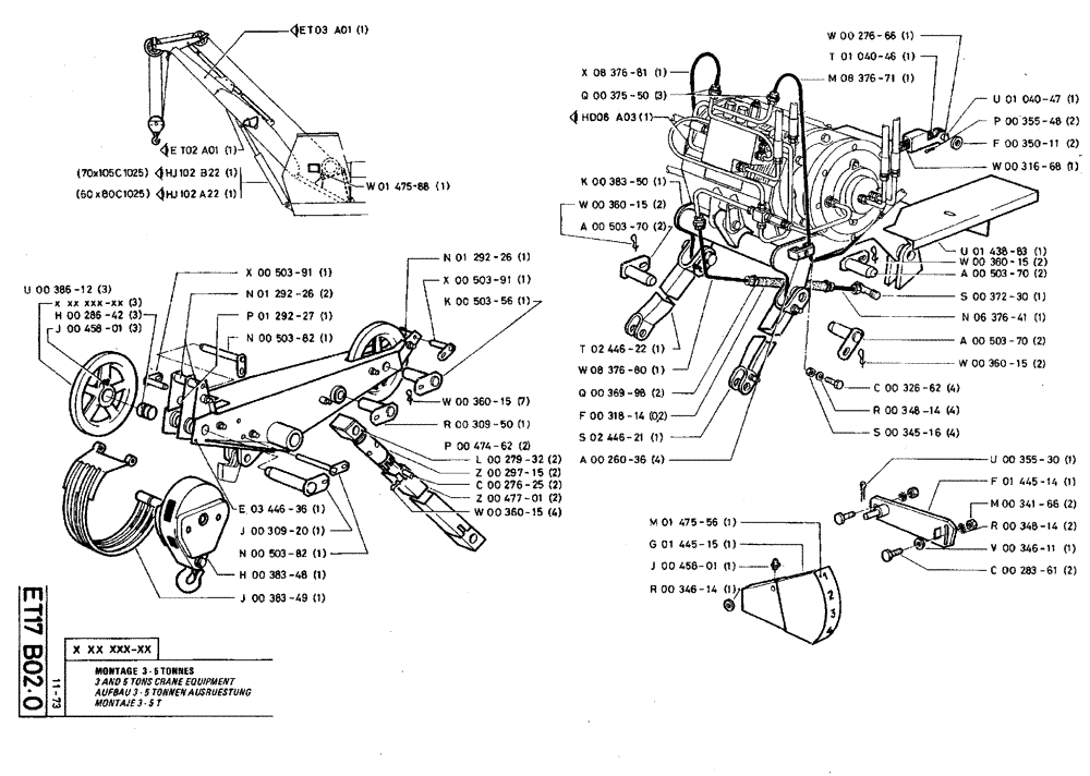 Схема запчастей Case TY45 - (ET17 B02.0) - 3 AND 5 TONS CRANE EQUIPMENT (18) - ATTACHMENT ACCESSORIES