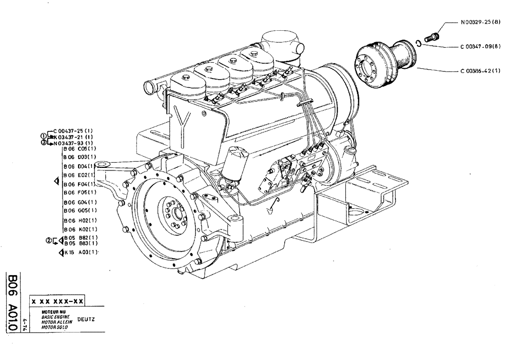 Схема запчастей Case TY45 - (B06 A01.0) - BASIC ENGINE - DEUTZ (01) - ENGINE