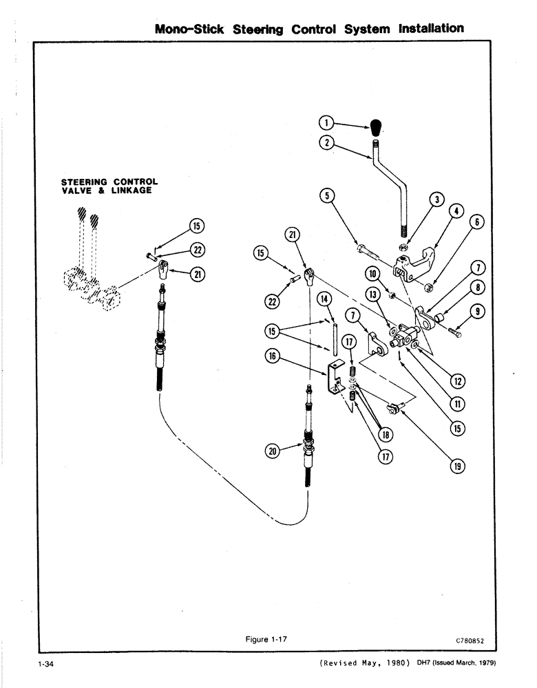 Схема запчастей Case DH7 - (1-34) - MONO-STICK STEERING CONTROL SYSTEM INSTALLATION (90) - PLATFORM, CAB, BODYWORK AND DECALS