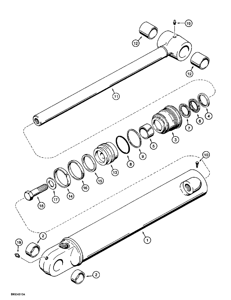 Схема запчастей Case 560 - (8-098) - BACKHOE BUCKET CYLINDER ASSEMBLY - 1346397C2, D125 BACKHOE (08) - HYDRAULICS