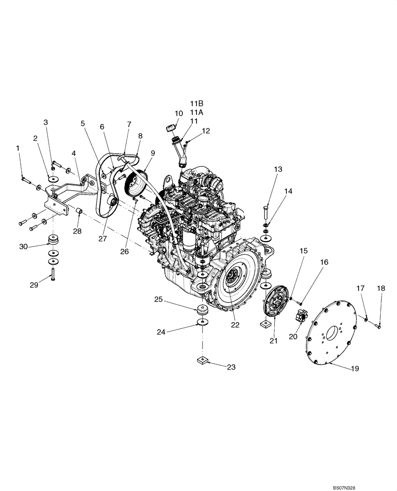 Схема запчастей Case 420 - (02-06) - ENGINE - MOUNTING (EUROPE) (02) - ENGINE