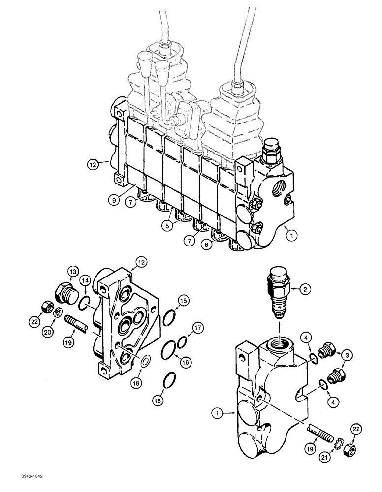 Схема запчастей Case 760 - (08-065A) - BACKHOE CONTROL VALVE ASSEMBLY - H672270, MANUFACTURED BY COMMERCIAL INTERTECH (35) - HYDRAULIC SYSTEMS