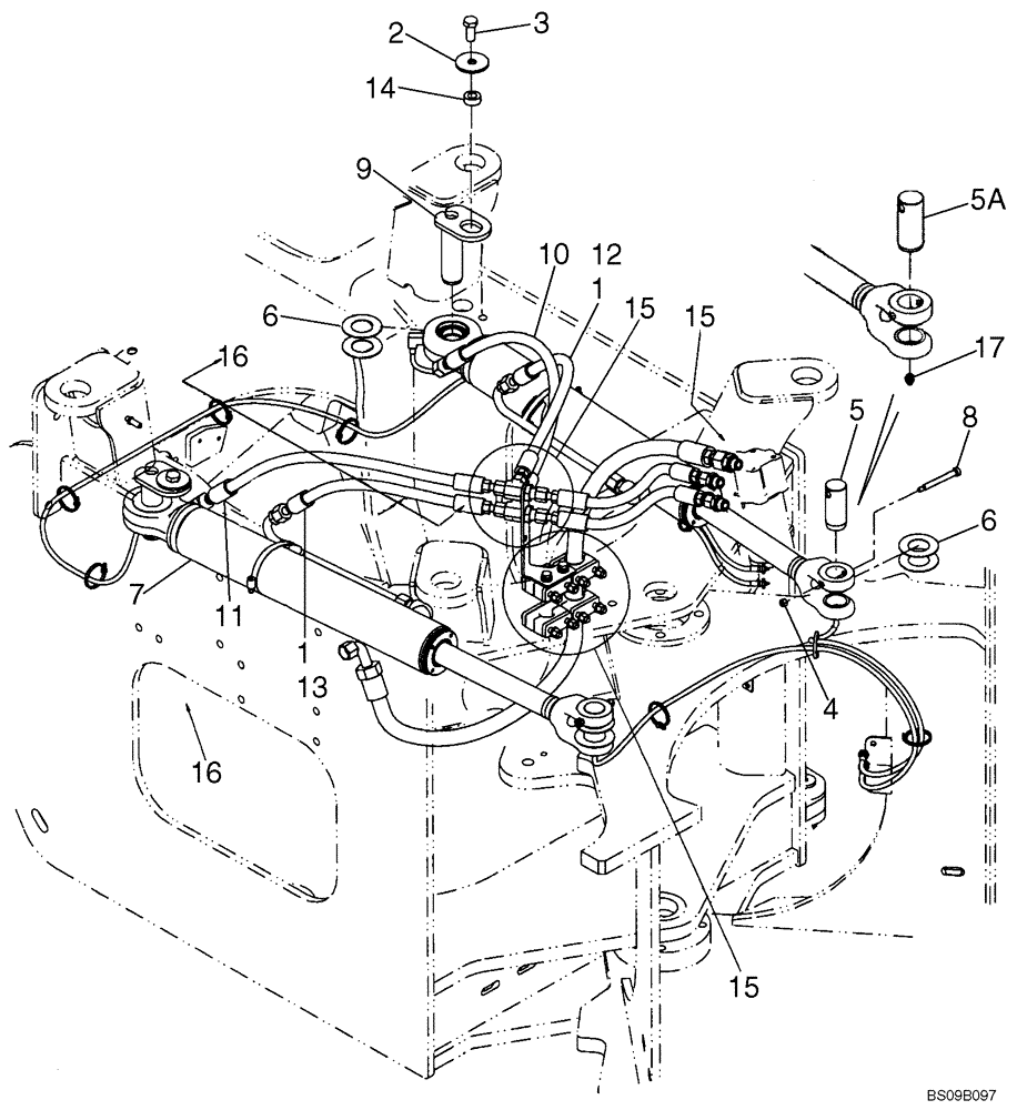 Схема запчастей Case 821E - (05-09) - STEERING, STANDARD - HYDRAULICS - CYLINDER (05) - STEERING