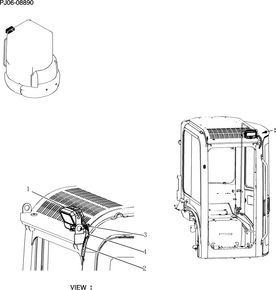 Схема запчастей Case CX50B - (214-17[1]) - LIGHT INSTAL CAB (55) - ELECTRICAL SYSTEMS