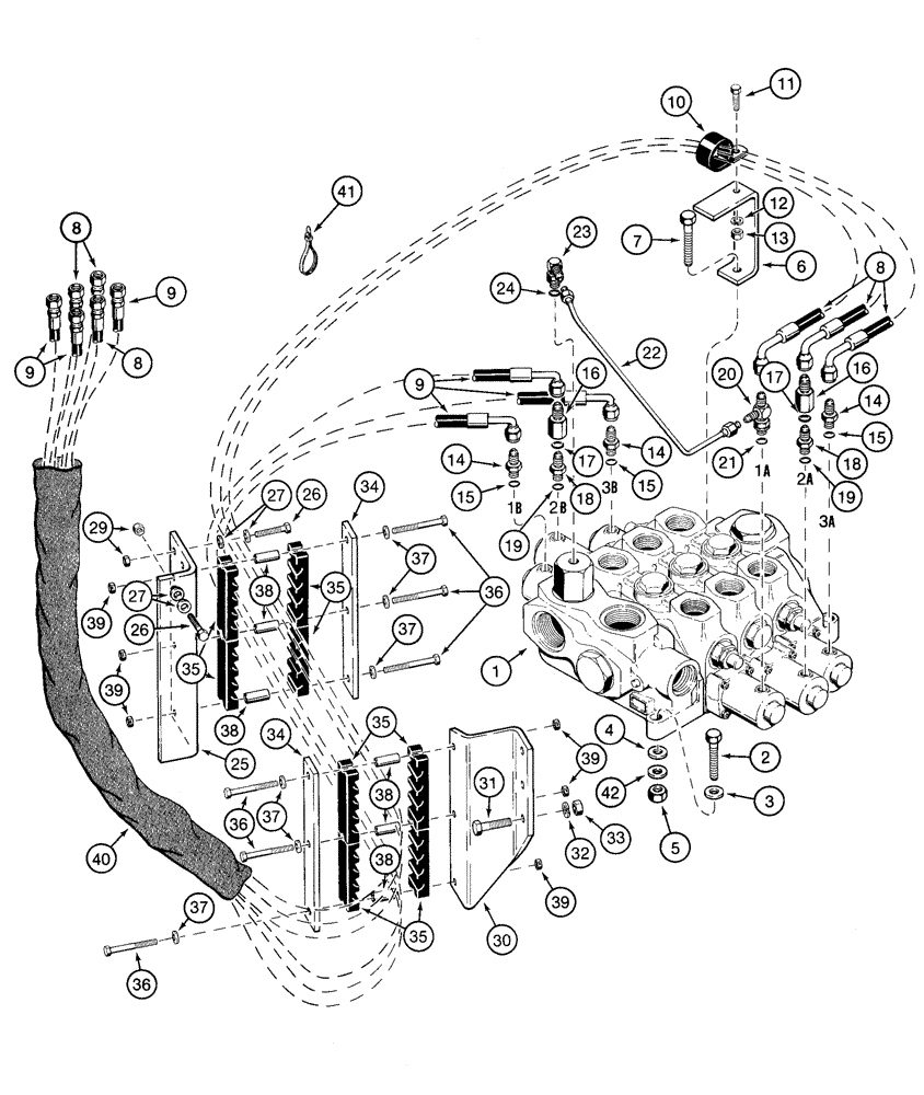 Схема запчастей Case 821C - (08-44) - HYDRAULICS LOADER CONTROL, REMOTE (08) - HYDRAULICS