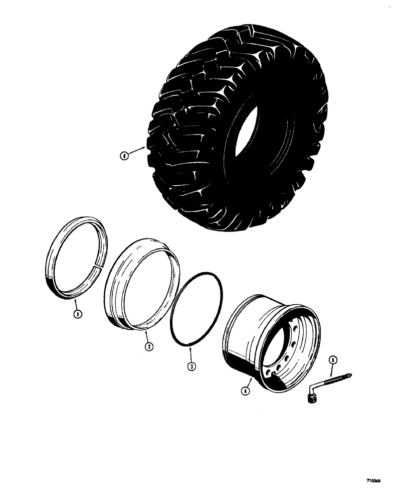 Схема запчастей Case W20 - (170) - RIMS AND TIRES (06) - POWER TRAIN