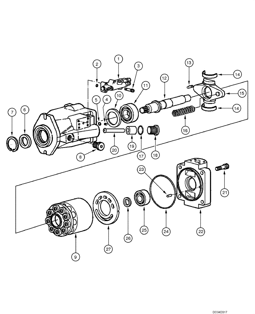 Схема запчастей Case 865 - (08.03[00]) - MAIN HYDRAULIC PUMP (08) - HYDRAULICS