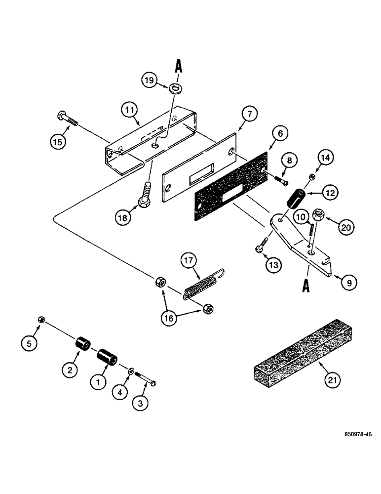 Схема запчастей Case W36 - (9-516) - CAB DOOR HOLDER LATCHES, P.I.N. 9156438 AND AFTER (09) - CHASSIS