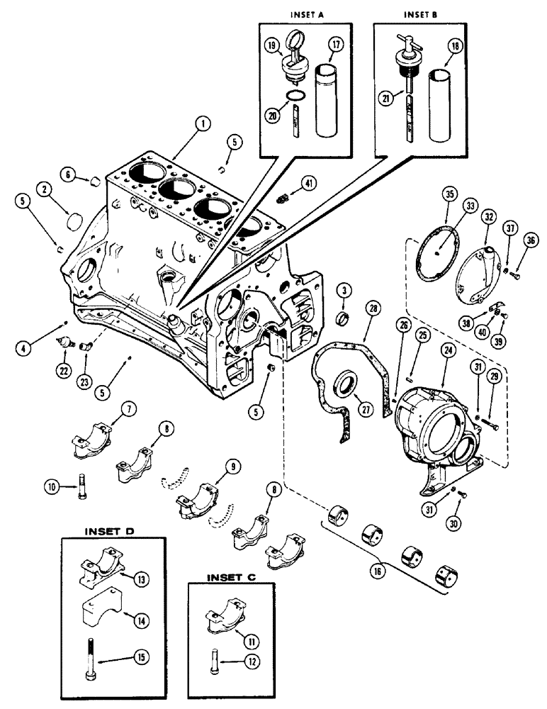 Схема запчастей Case W7 - (044) - CYLINDER BLOCK ASSEMBLY, (284) SPARK IGNITION ENGINE (02) - ENGINE