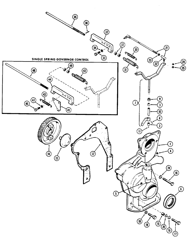 Схема запчастей Case W5A - (060) - GOVERNOR & TIMING GEAR COVER, (188) SPARK IGNITION ENGINE (02) - ENGINE