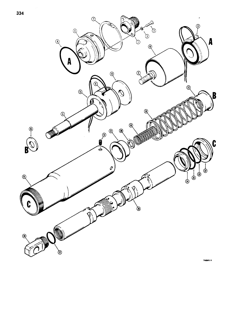 Схема запчастей Case W20B - (334) - D63370 LIFT SPOOL (08) - HYDRAULICS