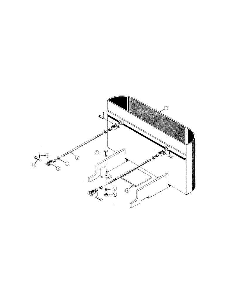 Схема запчастей Case 310 - (128[1]) - REAR WEIGHT BOX (OPTIONAL) (05) - UPPERSTRUCTURE CHASSIS