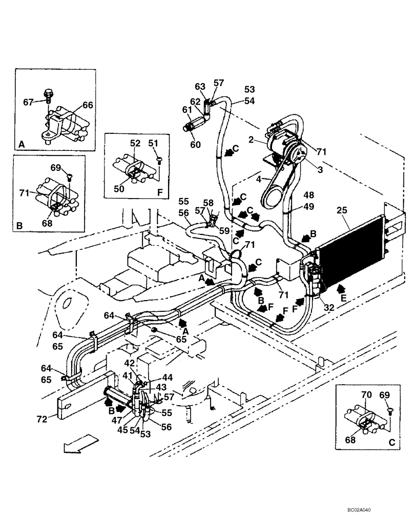 Схема запчастей Case CX290 - (09-27) - AIR CONDITIONING - CONDENSER AND RECEIVER-DRIER (09) - CHASSIS