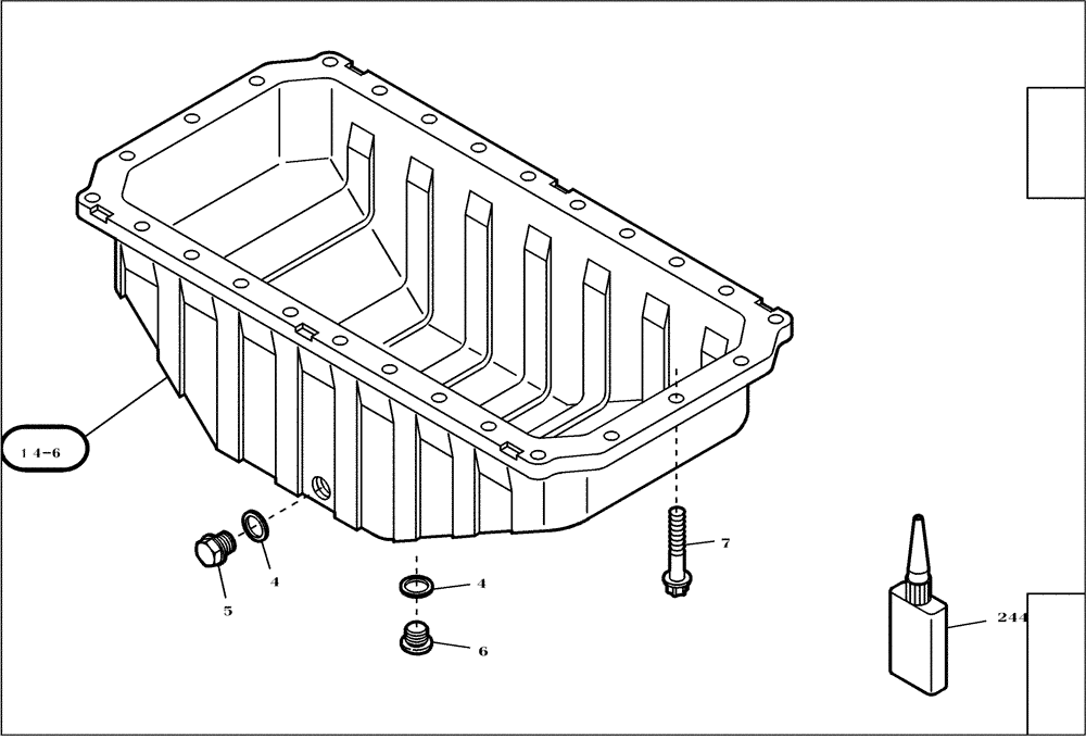 Схема запчастей Case 221E - (95.002[2746518001]) - OIL SUMP (10) - ENGINE