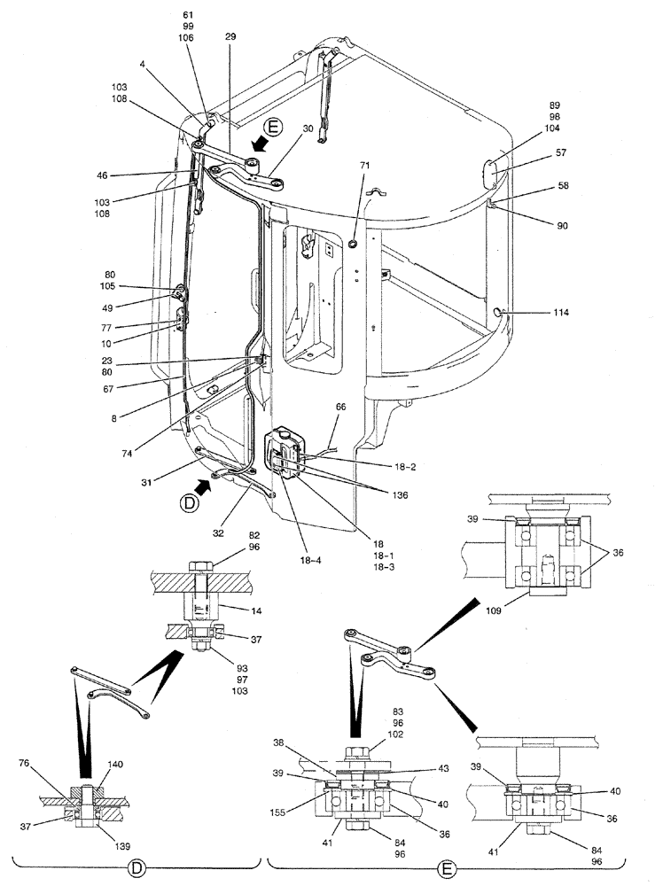 Схема запчастей Case CX27B PV13 - (01-048) - CAB ASSY (05) - SUPERSTRUCTURE