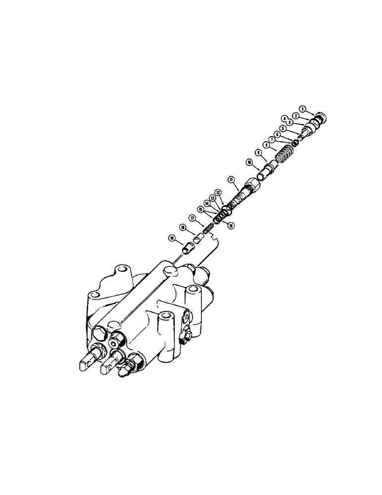 Схема запчастей Case 33 - (224) - LOADER CONTROL VALVE, SECONDARY RELIEF VALVE 