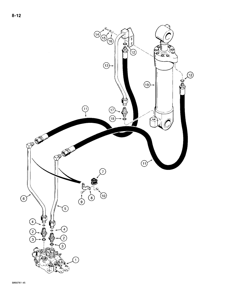 Схема запчастей Case 721 - (8-12) - HYDRAULIC CIRCUIT, LOADER BUCKET (08) - HYDRAULICS