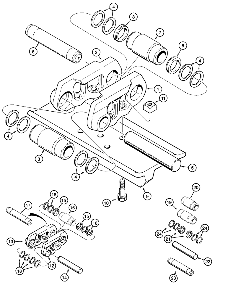 Схема запчастей Case 750H - (05-08) - TRACK CHAIN, SEALED (11) - TRACKS/STEERING