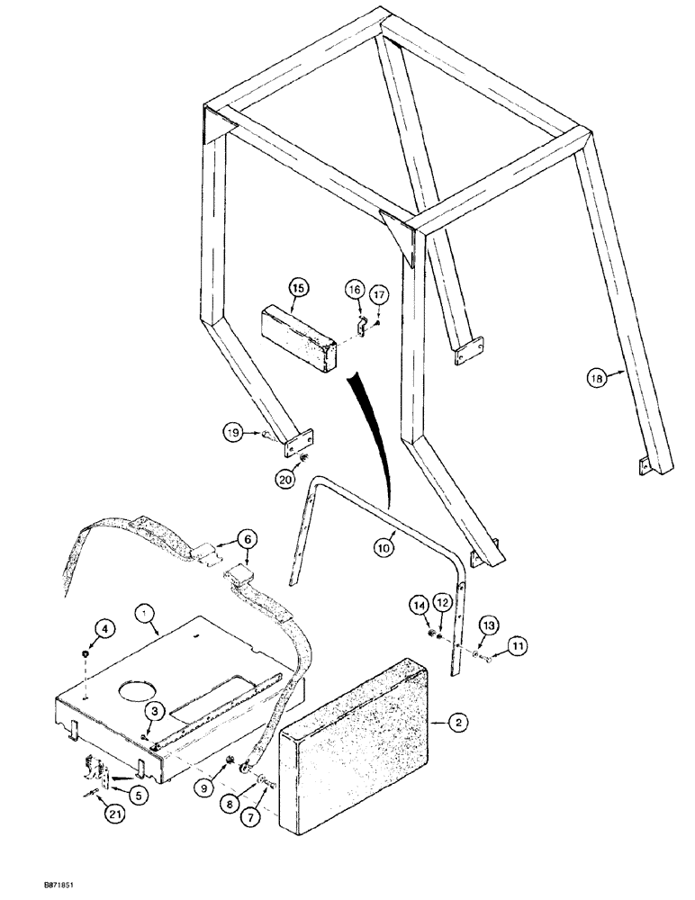 Схема запчастей Case TF300 - (9-08) - GRAB HANDLE, SEAT, AND ROPS (09) - CHASSIS/ATTACHMENTS