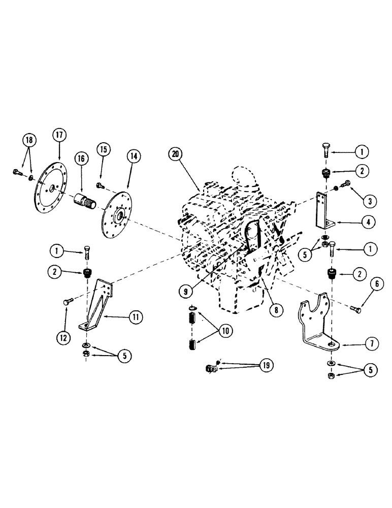 Схема запчастей Case 50 - (2-26) - DETROIT DIESEL 6V-53 ENGINE AND MOUNTING PARTS (02) - ENGINE