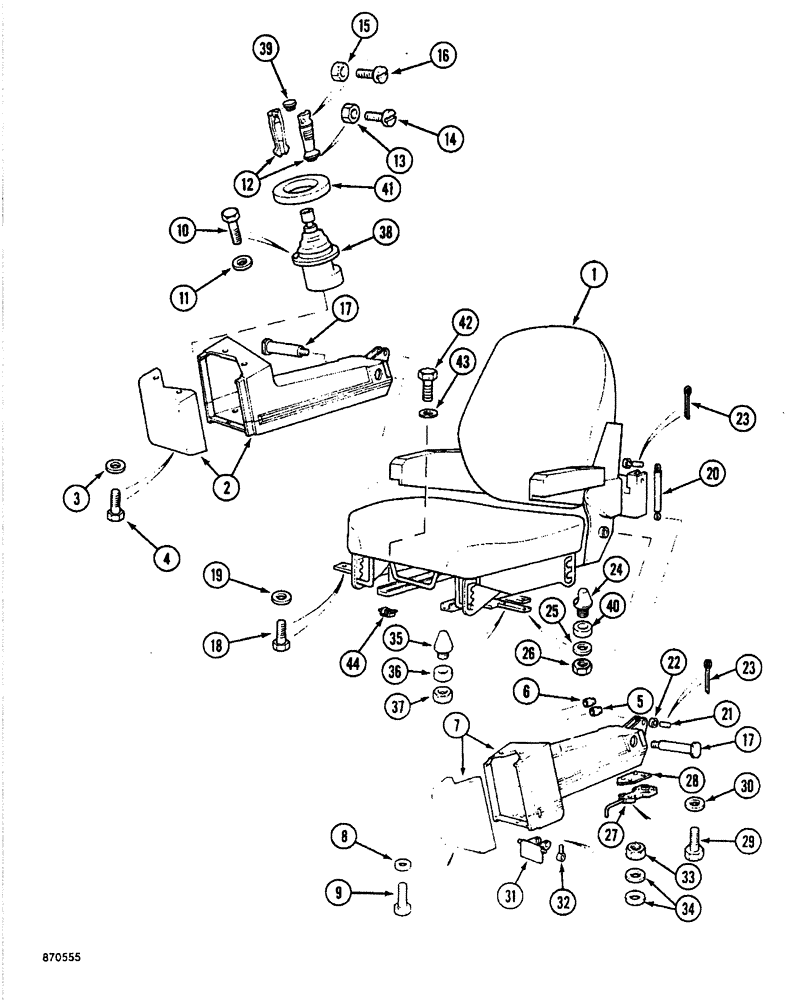 Схема запчастей Case 688 - (9-034) - HAND CONTROL VALVE CONSOLES, P.I.N. FROM 74123 TO 74255, 74257 (09) - CHASSIS