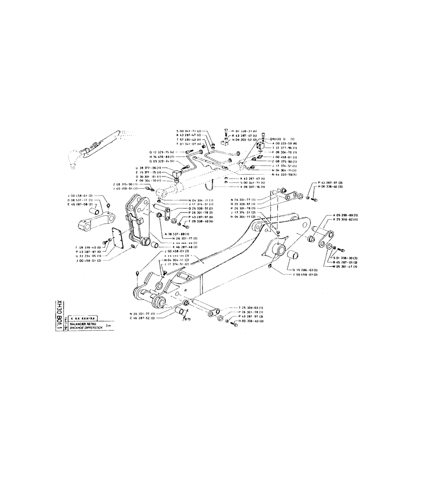 Схема запчастей Case 220 - (281) - BACKHOE DIPPERSTICK (14) - DIPPERSTICKS