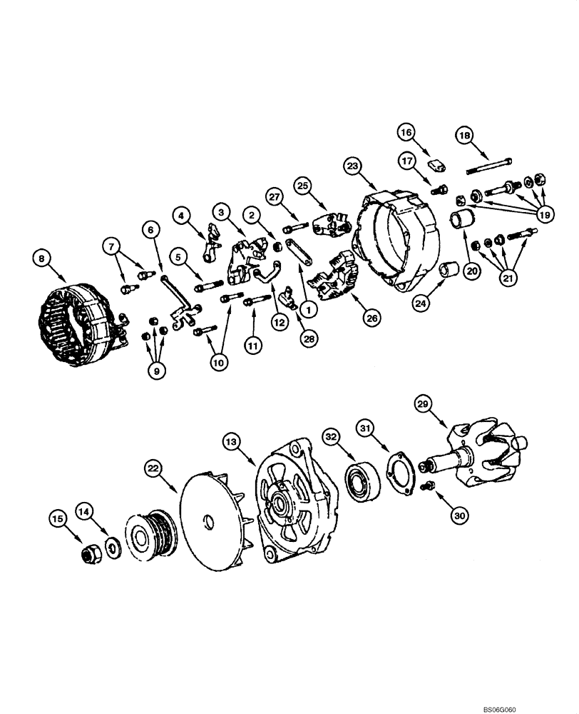 Схема запчастей Case 865 - (04.04B[00]) - ALTERNADOR 70A - COMPONENTS (04) - ELECTRICAL SYSTEMS