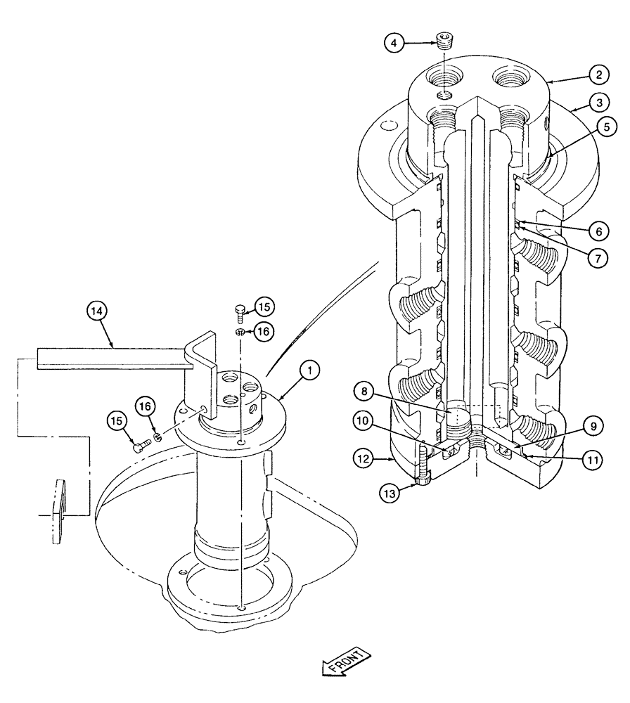 Схема запчастей Case 9040 - (6-18) - HYDRAULIC SWIVEL (06) - POWER TRAIN