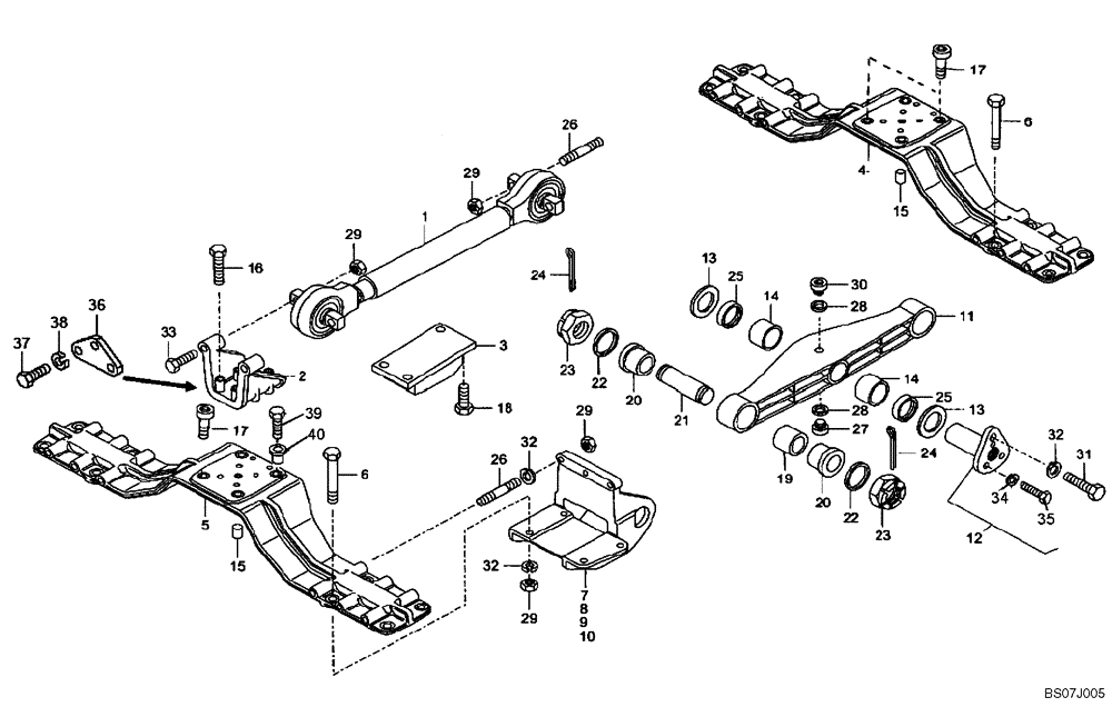 Схема запчастей Case 325 - (2.358A[01]) - REAR SUSPENSION (87457918) (11) - AXLES/WHEELS