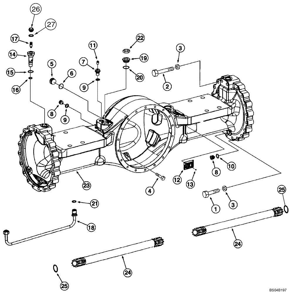 Схема запчастей Case 821C - (06-19) - AXLE, FRONT - HOUSING (06) - POWER TRAIN