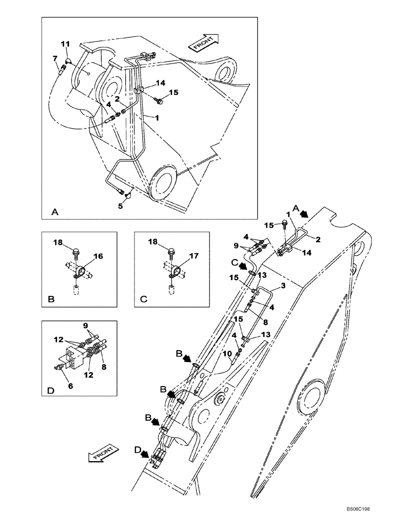 Схема запчастей Case CX700 - (09-205-00[01]) - LUBRICATION CIRCUIT - DIPPER (4.11 M) (09) - CHASSIS/ATTACHMENTS